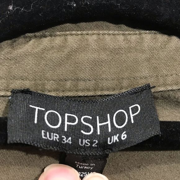 TopShop Floral Embroidered Olive Military Jacket - Picture 7 of 8